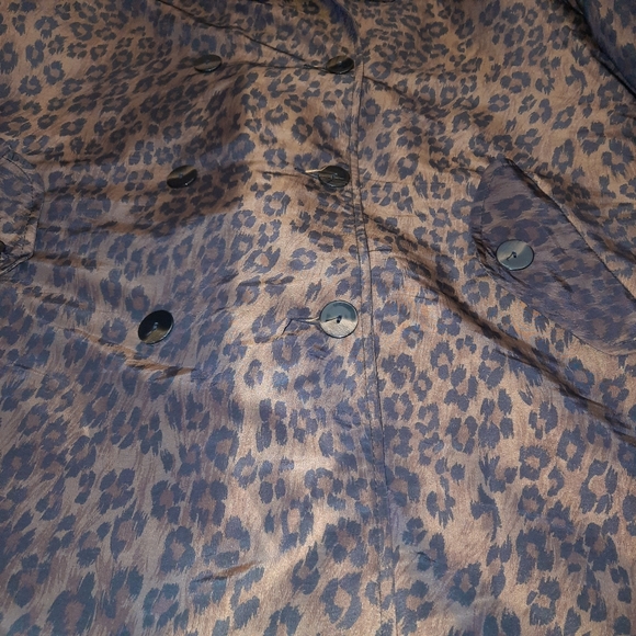 Leopard print coat with faux fur collar women's size 18 - Picture 4 of 13
